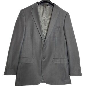 Caravelli Men's Slate Grey Suit Jacket Oxford 2B Superior 150's Size 40L 34W